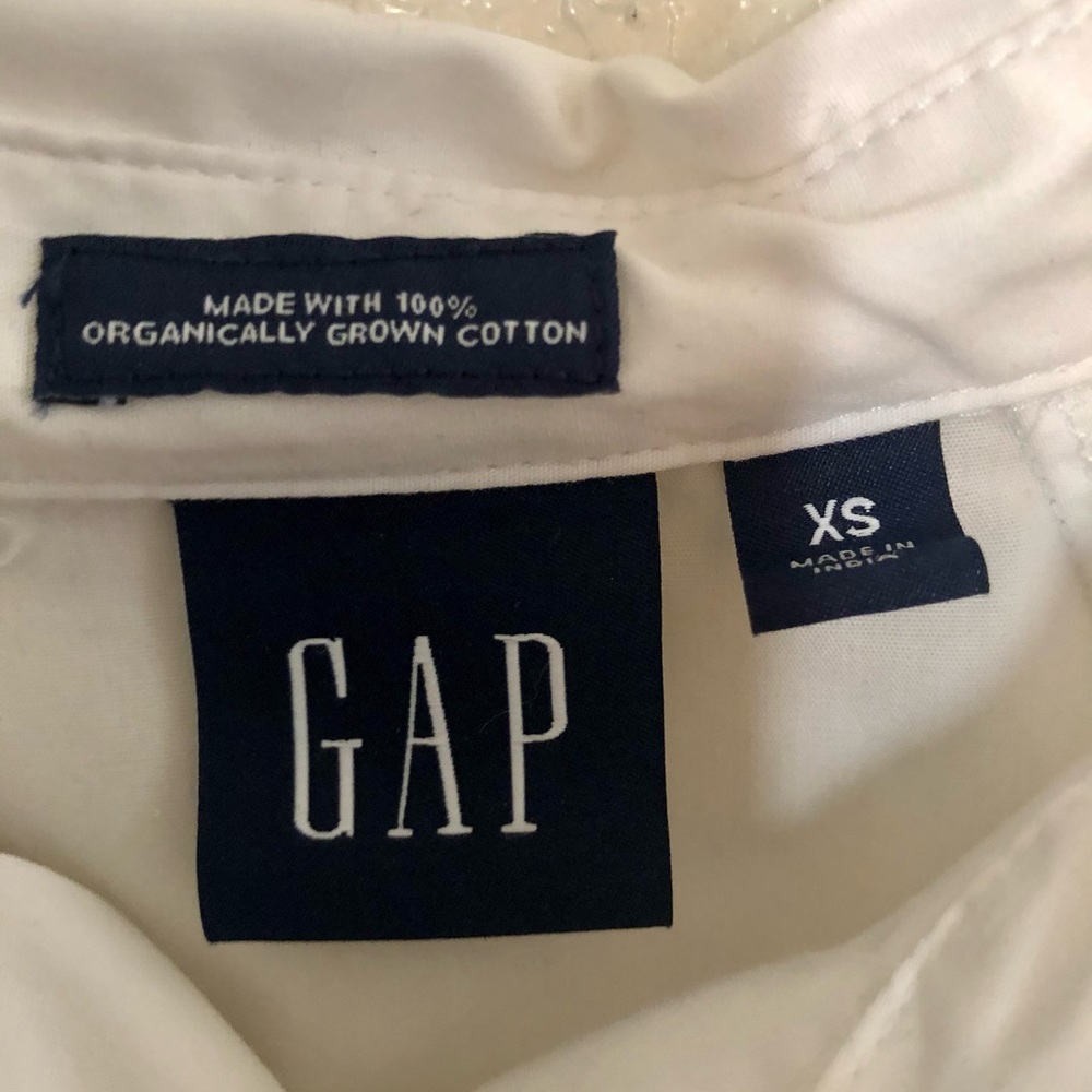 GAP x Doen Collab white Blouse Short Sleeves 100% Cotton  Women's Size XS - Picture 5 of 5